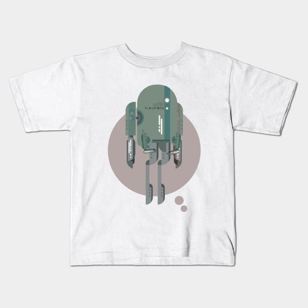 Robot Matte Silver Kids T-Shirt by WalterPfander50